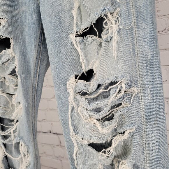 Rag & Bone Blue The Dre Distressed Light Wash Mid Rise Jeans USA Size 28 (33x31) - Picture 5 of 16